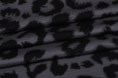 Трикотаж лапша Леопард Черный/серый - изображение