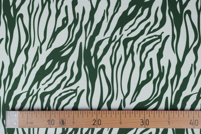 Трикотаж лапша Абстракция Молочный/хаки - изображение