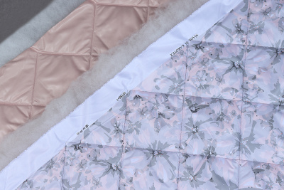 Стежка курточная сендвич Цветы/бежевый - изображение