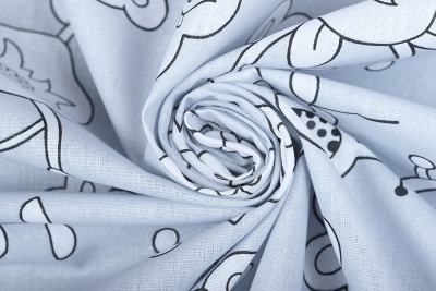 Поплин набивной 105 гр/м.кв. 220 Компаньон совята Серый - изображение