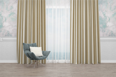 Портьера BLACK OUT Серо-бежевый U6 - изображение