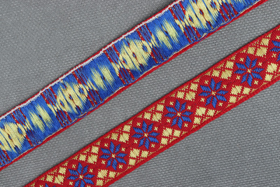 Лента 18мм жаккардовая 9099 Красный/Синий/Жёлтый - изображение
