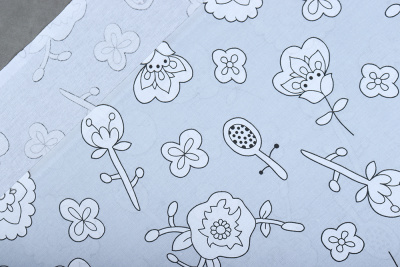 Поплин набивной 105 гр/м.кв. 220 Компаньон совята Серый - изображение