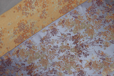 Шелк-жаккард цветы диагональ Серый - изображение