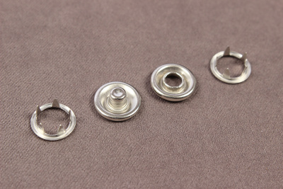 Кнопки пробивные 10,5мм рубашечные/кольцо Никель - изображение
