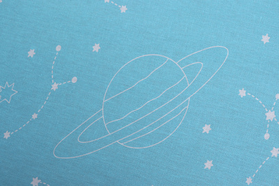 Бязь набивная 150 Ив 120 гр/м.кв. Астронавты компаньон - изображение