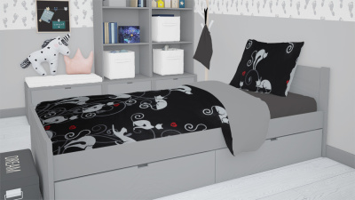 Бязь набивная 220 Ив 120 г/м.кв Кошки - изображение