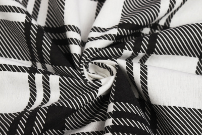 Фланель клетка Белый/черный - изображение