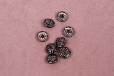 Кнопки пробивные 15мм декоративная Герб Т.Никель/черный - изображение