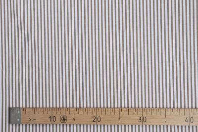 Бязь набивная 150 Ив 120 гр/м.кв. Т.бежевая полоса - изображение