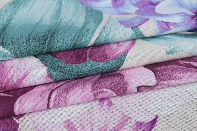 Бязь набивная 220 Ив 120 г/м.кв Букет на бежевом - изображение