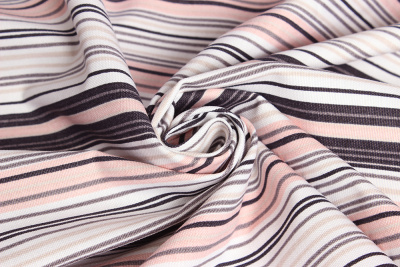 Интерьерная ткань DUCK с тефлоновым покрытием полоски розовые - изображение