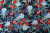 Вискоза набивная 11071 Цветы на т.синем