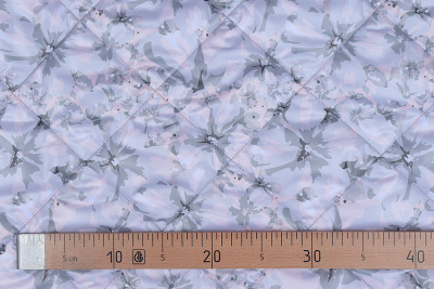 Стежка курточная сендвич Цветы/бежевый - изображение