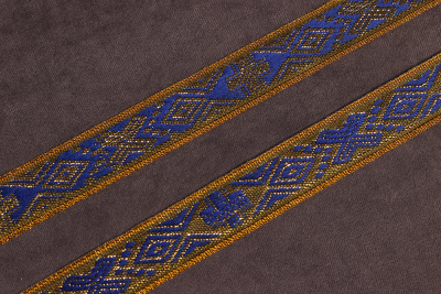 Галун 16мм Синий на золоте - изображение