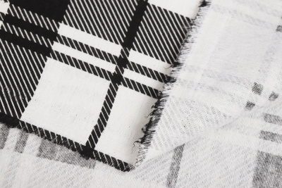 Фланель клетка Белый/черный - изображение