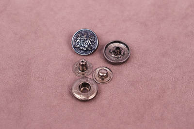 Кнопки пробивные 15мм декоративная Герб Т.Никель/синий - изображение