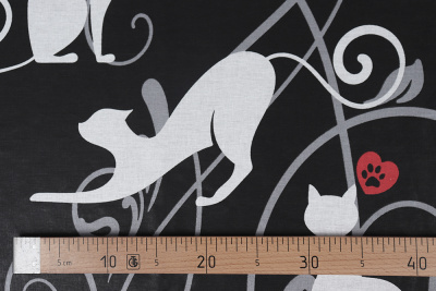 Бязь набивная 220 Ив 120 г/м.кв Кошки - изображение