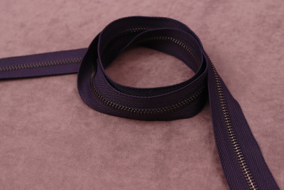 Молния металлическая  рулонная Т5 Т.Синий/Т.Никель - изображение