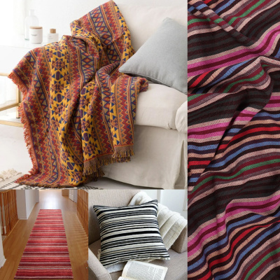 Гобелен 150 облегченный Бежевые,зеленые,розовые полосы - изображение