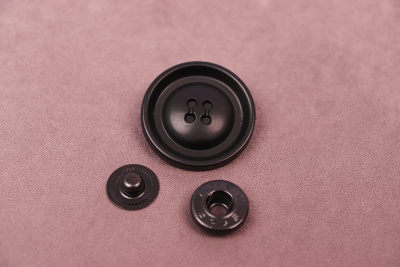 Кнопки пробивные 32мм декоративная Пуговица Черный матовый - изображение