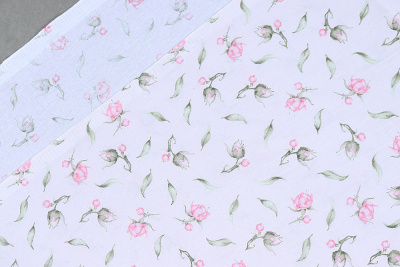 Бязь набивная 220 Премиум Тейково Розовый сад - изображение