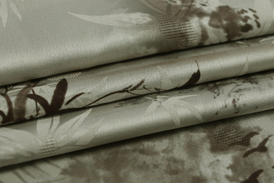 Шелк-жаккард 3056 Китайский сюжет Серо-зеленый - изображение