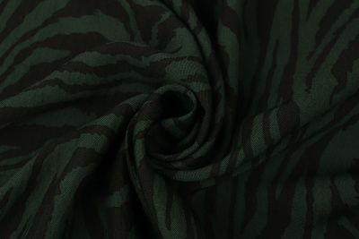 Вискозный твил 7747 Черный/зеленый - изображение