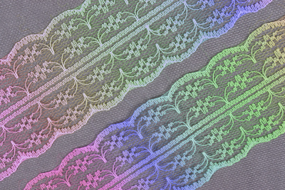 Кружево 45мм капроновое градиент Радуга - изображение