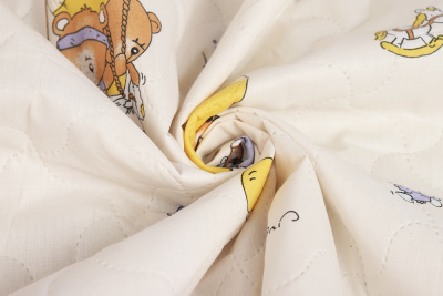 Поликоттон набивной Мишки на воздушном шаре - изображение