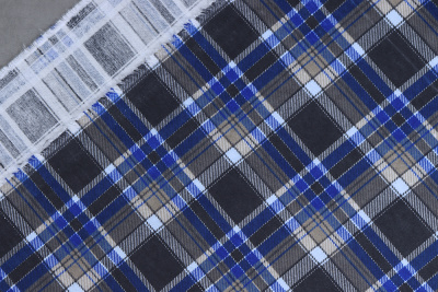 Фланель клетка Синий/черный - изображение