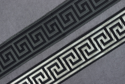 Тесьма жаккардовая 35мм Версаче Черный/Золото - изображение