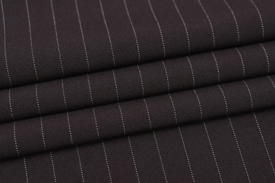 Ткань костюмная полоска Серо-коричневый - изображение
