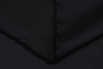 Ткань плащевая жаккард понж соты Черный - изображение