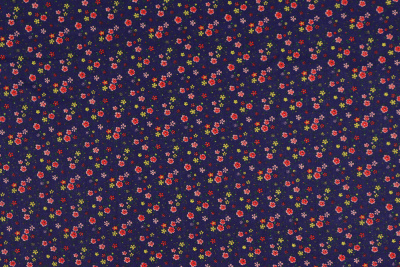 Ситец 80 набивной Цветы на т.синем - изображение