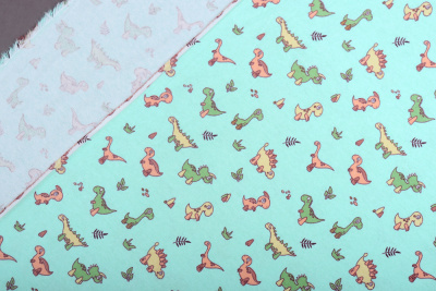 Фланель наб 90 Динозавры на мятном - изображение