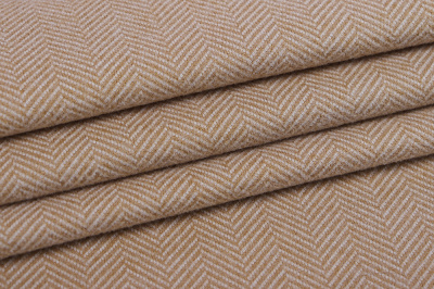 Трикотаж елочка 4200 Бежевый/молочный - изображение