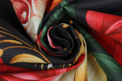 Бязь набивная 220 Премиум Жостовская роспись - изображение