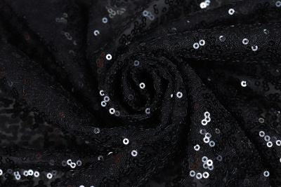 Пайетки на сетке Черный - изображение