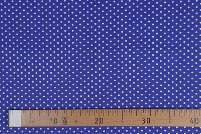 Ситец 95 набивной Белый горох на синем - изображение