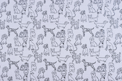 Хлопок 3502 Собачки на белом - изображение