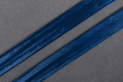 Косая бейка 15мм парча Синий - изображение