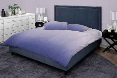 Сатин набивной 220 Радуга Бежево-синий - изображение