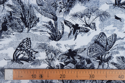 Хлопок 27773 Бабочки на белом - изображение