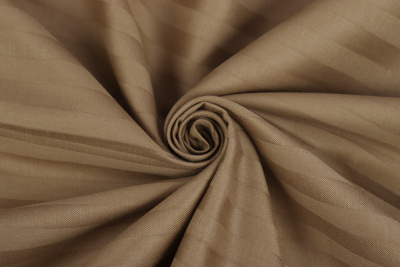 Страйп-сатин 130гр/м.кв.240 Мелкая полоска 1*1 Молочный шоколад - изображение