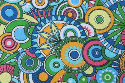 Бязь набивная 262 Ив 122 гр/м о/м Абстракция - изображение