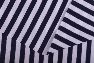 Кулирная гладь Тельняшка т.синий/белый - изображение