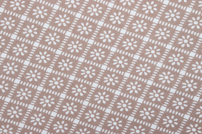 Вискоза набивная 406 150гр/м.кв.Цветок в ромбе на коричневом - изображение