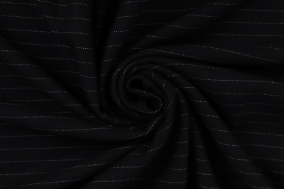 Ткань костюмная полоска Селин Черный - изображение