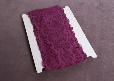 Кружево 100мм эластичное Фуксия - изображение